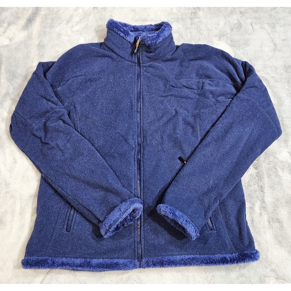 Nike ACG Fleece Jacket Women's Large Blue Full Zip Sherpa Lined Outdoor Hiking